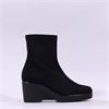 Miss Elastic Cushy Wedge Pull On Boot - Black Suede